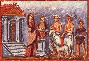 unknow artist, Dido draagot offerings on, illustration by Aeneis of Vergilius